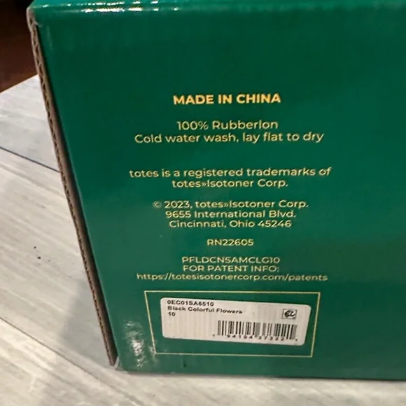 Totes Sz 10 Black Floral Women's Clogs - Picture 4 of 6